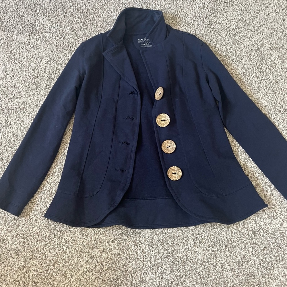 Neon Buddha Navy Blazer with Wooden Buttons